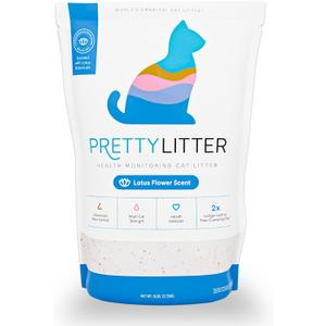 PrettyLitter Health Monitoring Cat Litter (Lotus Flower, Non Clumping) | Lightweight & Low Tracking, Color Changing Silica Gel Crystals, Advanced Odor Control  6 Lbs, Pack of 1 (Up to 1 Month Supply)
