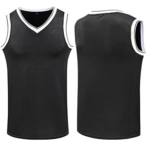YWIES Plain Basketball Jersey, Blank Team Uniform, Hip Hop Hipster Short Sleeveless Active Shirts 2XL