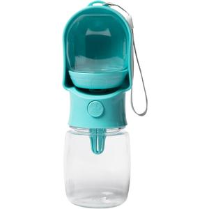 Leak Proof Portable Dog Water Bottle with Bowl  Travel Pet Water Dispenser for Walking & Hiking  Food Grade Plastic  Choose from 3 Colors (Blue, 320 ml)