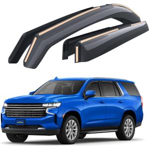 Goodyear Shatterproof in-Channel Window Deflectors for Chevy Tahoe/Cadillac Escalade/GMC Yukon 2021-2026, Rain Guards, Window Visors for Cars, Vent Deflector, Car Accessories, 4 pcs - GY008406