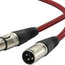 Premium XLR Male to Female 3 Pin Plug Nylon Braided Shielded Professional Mic Audio Balanced Cable for Recording Applications,Mixers,Speaker Systems (2m/6ft)