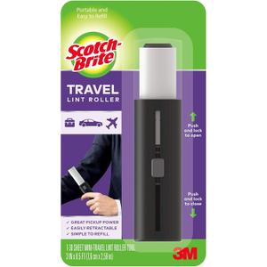 Scotch-Brite Mini Travel Lint Roller, Works Great On Pet Hair, 30 Sheets