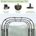 Garden Arch Trellis - 69"L*71"W*87"H, Rust-Proof Grape Trellis with Thickened Steel Pipe, Garden Arch Trellis for Climbing Plants Outdoor, Tunnel Trellis for Cucumber, pumpkin,Squash, Melon