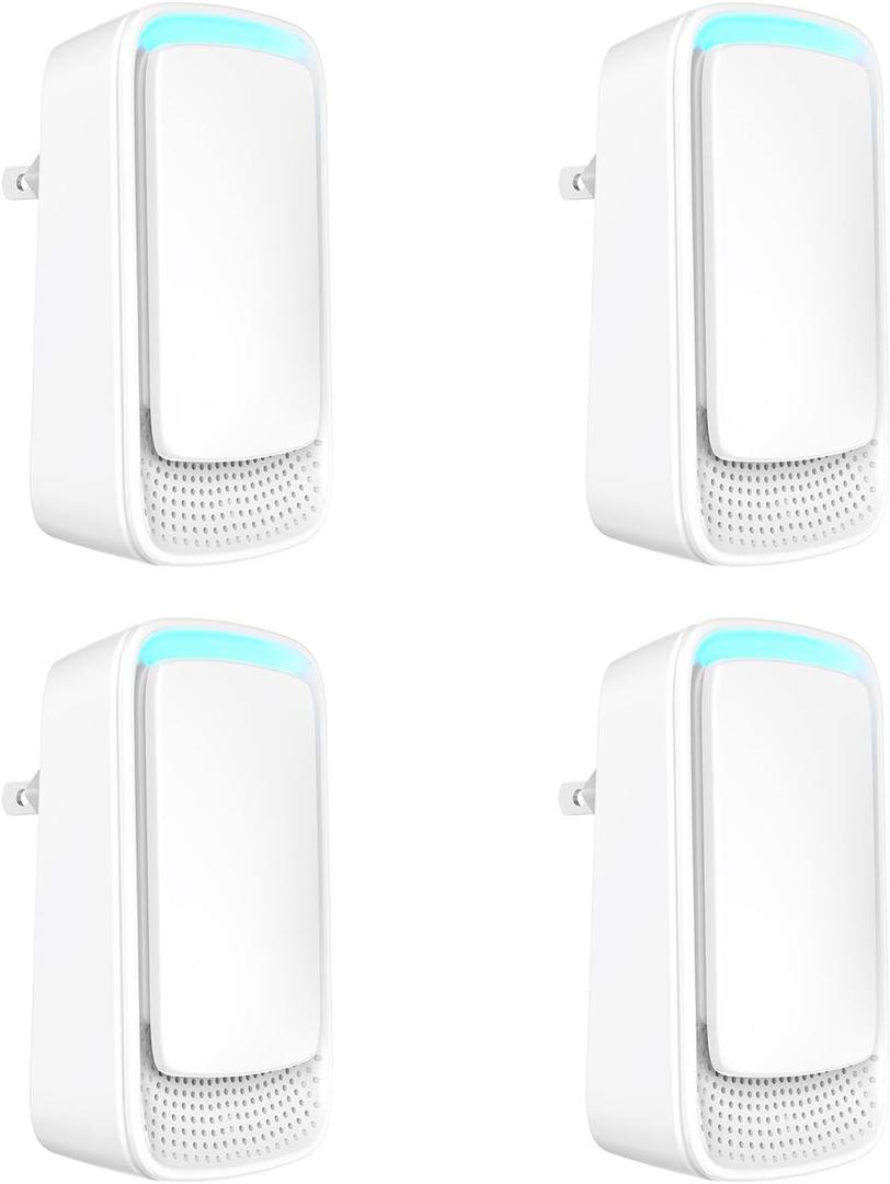 Plug In Air Ionizers - Negative Ion Technology Air Purifier - Quiet Operation Air Freshener for Home, Bedroom, Office, Garage Room - Portable Air Purifiers Odor,Pets Smell - Air Cleaner White (4 Pack