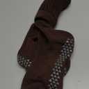 Pilates Socks with Grips Non-slip Slouch Socks with Grip Socks for Women Yoga, Barre, Dance, Fitness, Workouts (One Size, Brown)