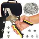 Gromerior Premium Snap Fastener Tool with Case & 100 Sets 15mm Stainless Steel Snaps, Heavy-Duty Snap Button Kit for Fabric/DIY Sewing/Leather/Boat Cover/Canvas/Tarps/Repairs