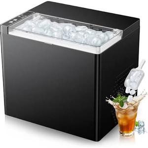 Ice Makers Countertop, 9 Ice Cubes in 6 Mins Portable Ice Maker, 2 Sizes of Bullet Ice (S/L) Small Ice Machine for Home Kitchen Camping (Onyx)