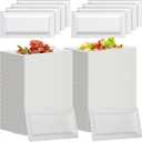 Hotop Disposable Rectangle Plates White Rectangle Serving Platter Heavy Duty Sugarcane Bagasse Plate for Outdoor Indoor Parties Serve Meals Snacks Deserts Fruits (500 Pieces), Large