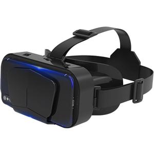 Xiaokeis Virtual Reality VR Headset 3D Glasses, VR Headset Support 4.7-7 Inch Version Virtual Reality Glasses Stereo Headphones 3D Glasses, VR Glasses for TV, Movies, Video Games(Black)