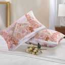 Christmas Tree Outdoor Waterproof Pillow Covers 20x12 Pack of 2 Pink Xmas Ginger Bread Man House Snowflake Fantasy Decorative Outdoor Pillow Covers Square Cushion Cases for Patio Pergola Couch (Light Pink Light Brown White)