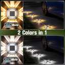 VOLISUN Solar Driveway Deck Lights Dock Marine Lights,16 Pack Solar Ground Light 2 Colors in 1 led Waterproof,Driveway Marker Light for Pathway Warning Step (White/Warm White),Auto On/Off