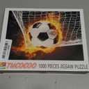 1000 Piece Jigsaw Puzzles for Adults Ball Sport Painting Jigsaw Puzzle Fire Soccer Ball 1000 Pieces Puzzles Playing Football DIY Craft Magic Puzzle Art Bedroom Decor (Colorful) (19.7''Wx27.6'H)