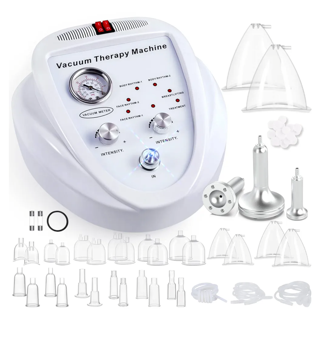 TwoWin Multifunctional Vacuum Therapy Machine, Cupping Therapy Sets, Cupping Scraping Body Shape Massager Adjustable Suction and 6 Modes with 30 Cups and 3 Pumps