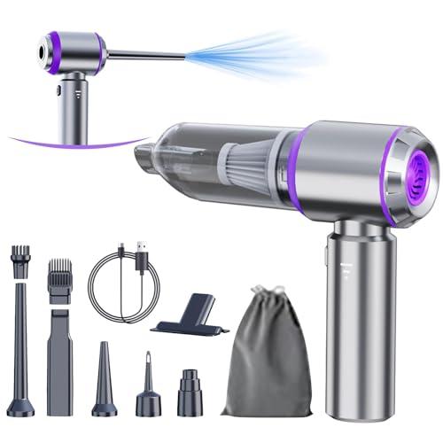 Houscly Car Vacuum Portable Cordless 20000PA High Power 4-in-1 Compressed Air Duster & Air Blower & Pump Hand Held Vacuum with Brushless Motor for Car, Home, Office,Camping Ideal Gifts for Men & Women