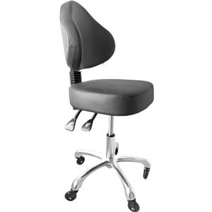 Rolling Stool Heavy Duty Super Soft Seat Cushion 360Swivel Supported Backrest Adjustable Height Upgraded Salon Stool Chair, Tattoo Facial Massage Spa Medical Home Office Black
