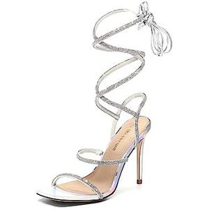 DREAM PAIRS High Heels Stilettos for Women - Strappy Gladiator Sexy Square Toe Open Toe Dressy Pumps Sandals 8