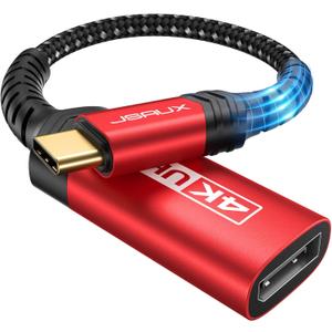 JSAUX USB Type C to DisplayPort Adapter 4K@60Hz, C to Display Port Cable, Compatible with MacBook Pro 2019 2018, Surface Book, Dell XPS, Samsung Galaxy S21 S20 Note 20-Red