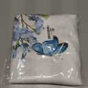 Spring Round Tablecloths 70 Inches Blue Hydrangea Butterfly Floral Decorative Round Tablecloth Summer Flower Washable Reusable Circle Table Cover for Home Kitchen Dining Room Party Outdoor