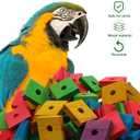 BESPORTBLE Bird Toy Parts, Pack of 100 Wood Blocks for Birds Multicolored Natural Wooden Blocks Bird Chewing Toy Mini Wood Chip Charms for DIY Playing Chewing Bird Toys