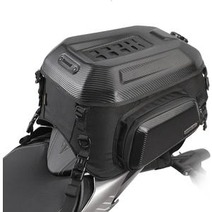 Rhinowalk Motorcycle Tail Bag Travel Luggage Expandable Motorcycle Helmet Bag 23L-35L Waterproof All Weather/Trunk/Rack Bag with Sissy Bar Straps-Carbon Black