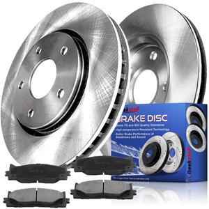 Front Brake Pads and Rotors Kit for 2007-2017 Toyota Camry, 2008-2018 Toyota Avalon, 2007-2018 Lexus ES350, 2013-2018 Lexus ES300H Ceramic Brake Pads and Brake Rotors