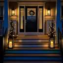 Homemory 4"x9" Outdoor Waterproof Flameless Candles with Timers and Remote Control, Battery Operated Candles, LED Plastic Candles, Ivory White, Set of 2