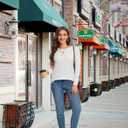 Long Sleeve Shirts for Women 2024 Fall Dressy Casual Blouses Pleated Scooped Neck Tunic Tops (White, XL)