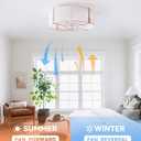 20" Boho Caged Ceiling Fan with Light, Gold Flush Mount Ceiling Fan Lights