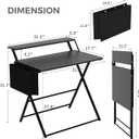 Small Desk No Assembly,31.5Inch 2-Tier Compact Computer Desk with Shelf & Side Pocket,Space Saving Foldable Table for Home Office, Bedroom or Apartment,Portable Collapsible Sturdy Laptop Desk,Black