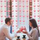 Rose Gold Garland Heart Decorations NO DIY - 6 PCS 3D Rose Gold Valentines Heart Paper Garland Hanging String Hearts,Garland Party Decor,Wedding Anniversary Birthday Party Supplies