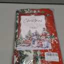 Softalker Christmas Tablecloth Rectangle 60x120 Inch, Winter Xmas Snowman Truck Red Table Cloth, Stain Resistant Farmhouse Table Cover for Holiday, Dinner, Party