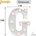 Pooqla LED Marquee Letter Lights Sign, Light Up Alphabet Letter for Home Party Wedding Decoration G