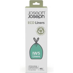 Joseph Joseph IW5 40L/10.6 Gallon Eco Liners Recycled Trash Bags 20 Count (1 Pack) - Grey