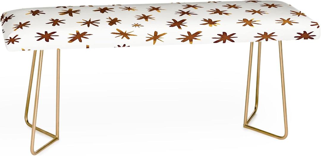 Deny Designs 2021 Bench, 46" x 16", Angela Minca Amber Stars, Gold