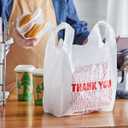 Thank You Plastic Bags - Size - 11" x 6" x 21" - White - Grocery, Shopping Bag, Restaurants, Convenience Store.