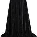 ALIZIWAY Hooded Cape Reversible Velvet Cloak Lined with Satin Renaissance Medieval Halloween Christmas Cosplay Costume (Black, M)