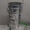 6 PCS 9 Inch Tall Galvanized Flower Pail with Handles, Metal Vase for Cut Flowers, Country Wedding, Table Centerpiece Decorations,Vintage Style Flower Containers, by GENHAKON.