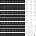 10Pcs Adjustable Elastic Jean Waist Tightener Tool Kids Pants Waist Extender Waist Extenders Supplies, Pants Button Tightener with 20 Buttons, 1 Sewing Kit &1 Thread Hook (Black)
