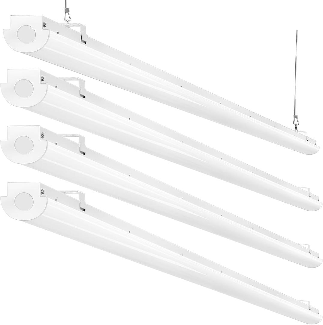 8FT LED Shop Lights 110W [6 Lamps F96T12 Equiv.], 12500LM, 5000K, Compact 8 Foot Strip Lights for Garage Shop, Suspended or Flush Mount, Energy Saving up to 4000W / 5Y, 4 Pack