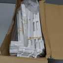 6 x 6 Inches Vinyl Post Sleeve Adjustable Vinyl Post Skirt White Base Porch Column Wraps for 3 to 6.5 Inch Wood Stair Rails(White,12 Pack)