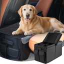 Back Front Seat Extender for Large Dogs Up to 200 Lbs, Adjustable Dog Back Seat Extender with Cushion & Storage Box, Car Organizer Gap Filler for Front or Back Seat  19.68"L x 11.02"W x 12.2"H