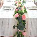 FiveSeasonStuff 28 Ft 4 Rose Silk Flower Garlands Artificial Flowers Decoration Hanging Floral Decor for Wedding Baby Shower Birthday Party Garden (Amaranth Pink)