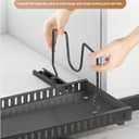 pots and pans organizer under cabinet,pot lid organizers inside cabinet holders for kitchen,Horizontal and vertical pulling modes,cast iron storage (Black Vertical pull-out)