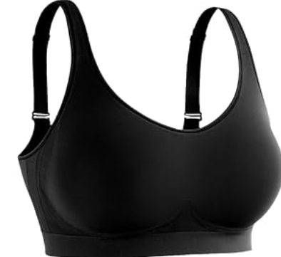 SHAPERMINT Bra - Wireless Bras for Women No Underwire - Wirefree Bralettes for Women with Support - Wireless Bra Bralette, Black XL