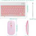 LAMA 7 Colors Backlit Keyboard Case with Mouse for Samsung S6 Lite 10.4 Inch 2020/2022/2024, Detachable Cover for Galaxy S6 Lite 10.4", Rechargeable Keyboard+Thin Case+Wireless Mouse, Pink