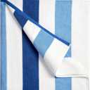 Cotton Oversized Beach Towel - Extra Large 40"X70" Plush Thick Pool Towel, XL Fluffy Blue Beach Towels Stripe Swimming Towel for Adults Men's Women (White Navy Blue)