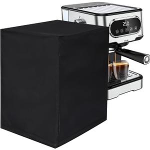 Coffee Maker Cover, Universal Waterproof Cloth Protector for Countertop Appliances in Home, Garage, and Office, Black