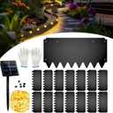 2025 New 21ft. Metal Landscape Edging with Lights 15 Pack - 16.5"x8" Galvanized Steel Garden Border with Rolled Top & Curved Serrations - Flexible Bendable Rustproof Edging for Lawn Flower Bed Yard