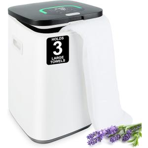 Large Towel Warmer Bucket for Bathroom, Luxury Towel Warmers for SPA, Hot Towel Heater, Great Gift Idea, 24H Delay Function, 1 Min Fast Heating, Fits Three 40"x70" Towels, Bathrobes, Blankets-Black