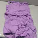 BORIFLORS Women's Sexy Ruched Bodycon Midi Dresses Square Neck Sleeveless Ruffle Hem Club Party Tank Dress (Purple, XL)